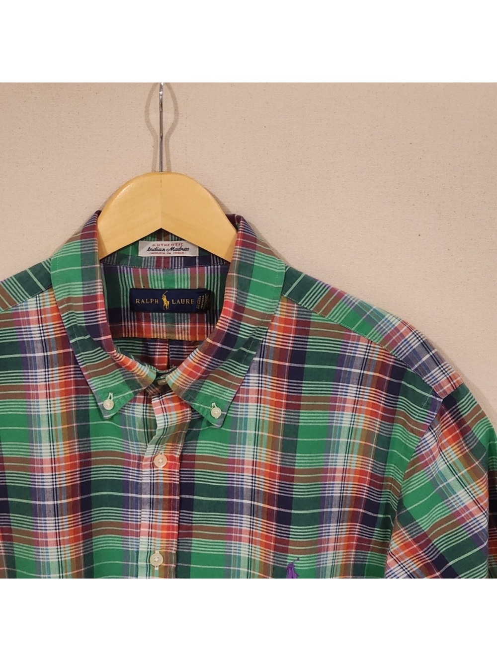 Ralph Lauren Indian Madras Button Down XL